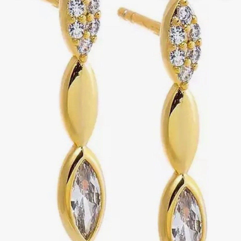 Adina Eden Gold Plated Marquis Drop Earrings in Three Styles NEW